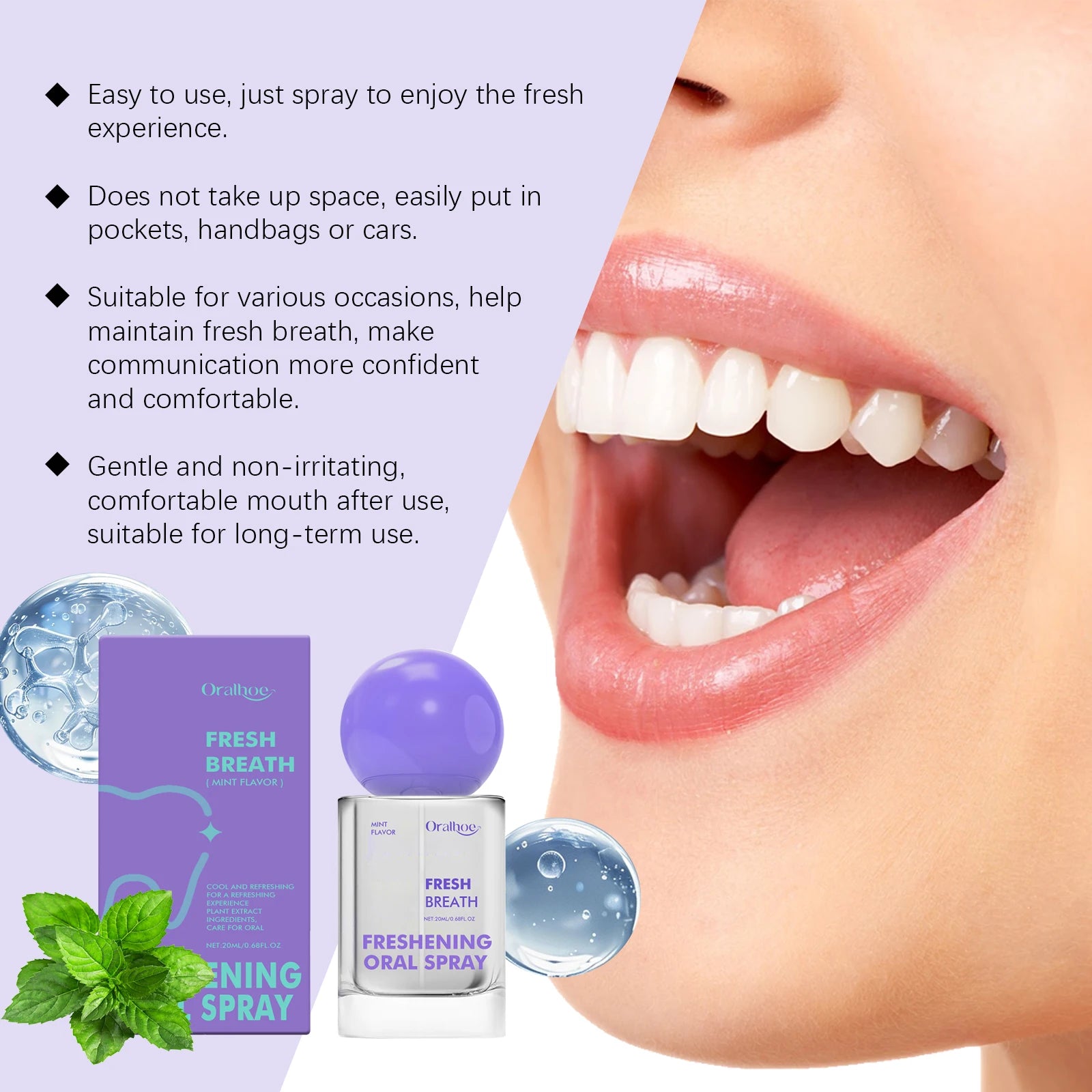Spray Buccal Menthe Sans Alcool – Haleine Fraîche Durable